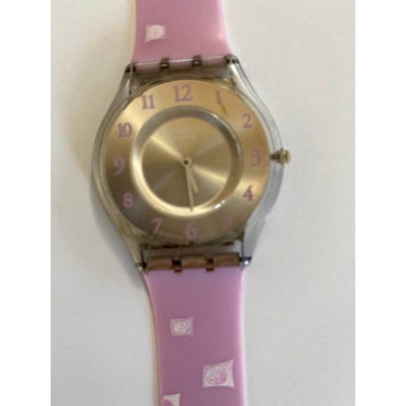 Swatch Watch Marble Time Pink Slim Skin Classic SKF315 Vintage 2002 Works well! - Picture 6 of 14